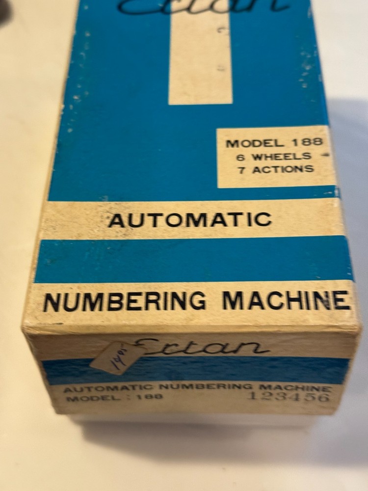 Ertan Model 188 Automatic Numbering Machine 6 WHEELS 7 ACTIONS,INSTRUCTIONS