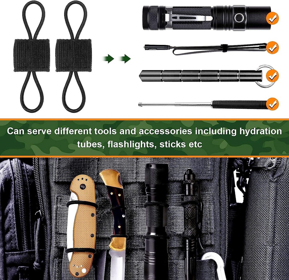 10Pcs Tactical Molle Backpack Accessories Attachment PTT Antenna Binding Buckle