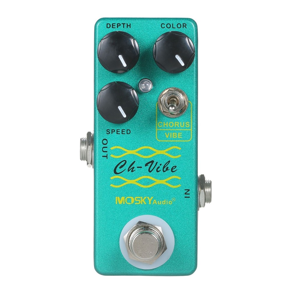 MOSKYaudio Chorus Vibe Guitar Effect Pedal True Bypass 3 Control Knobs DC9V S1W8