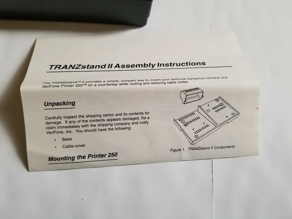 Verifone Printer 250 Tranzstand II 2 Tranz Stand Base