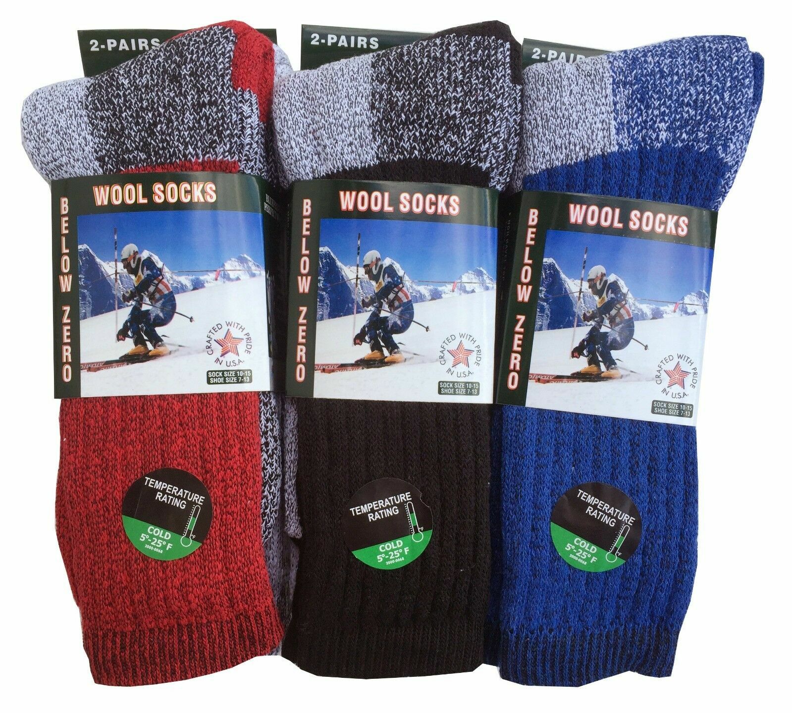 6 Pairs Merino Wool Socks Mens  Thermal Socks Insulated for Cold Weather  10-13