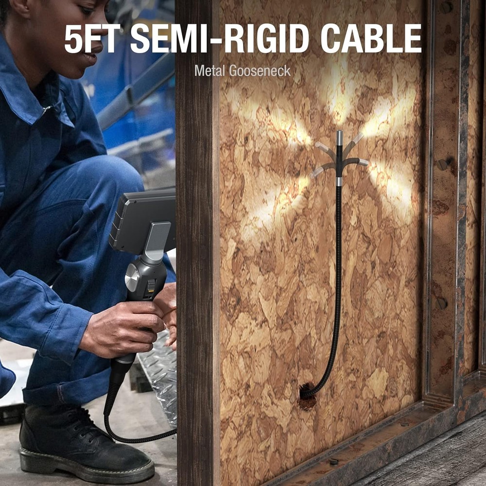 Two-Way Articulating Borescope 5-inch IPS Endoscope Inspection Camera