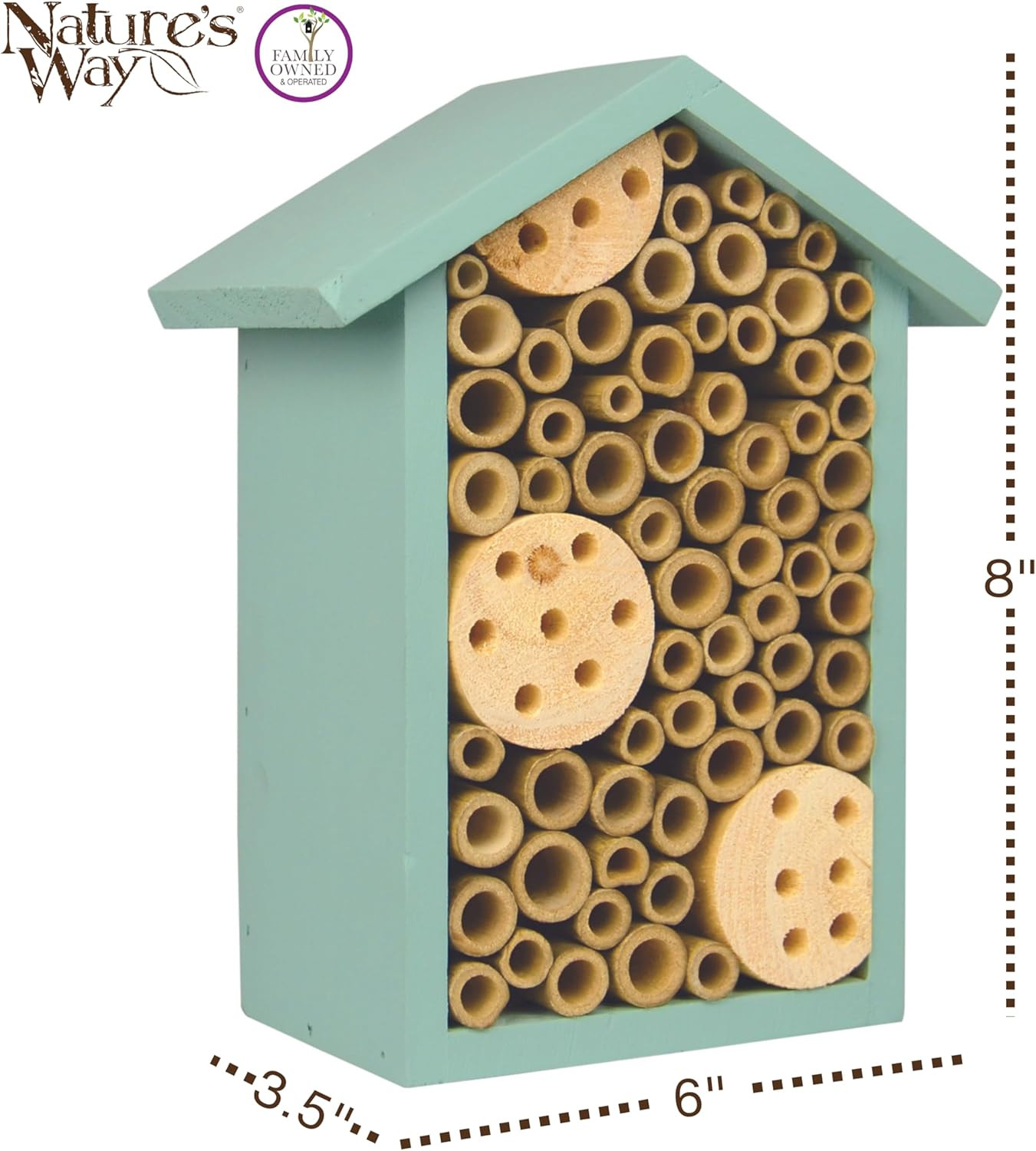 Mason Bee House Pollinator Bee Hotel Garden Solitary Bee Nesting Box