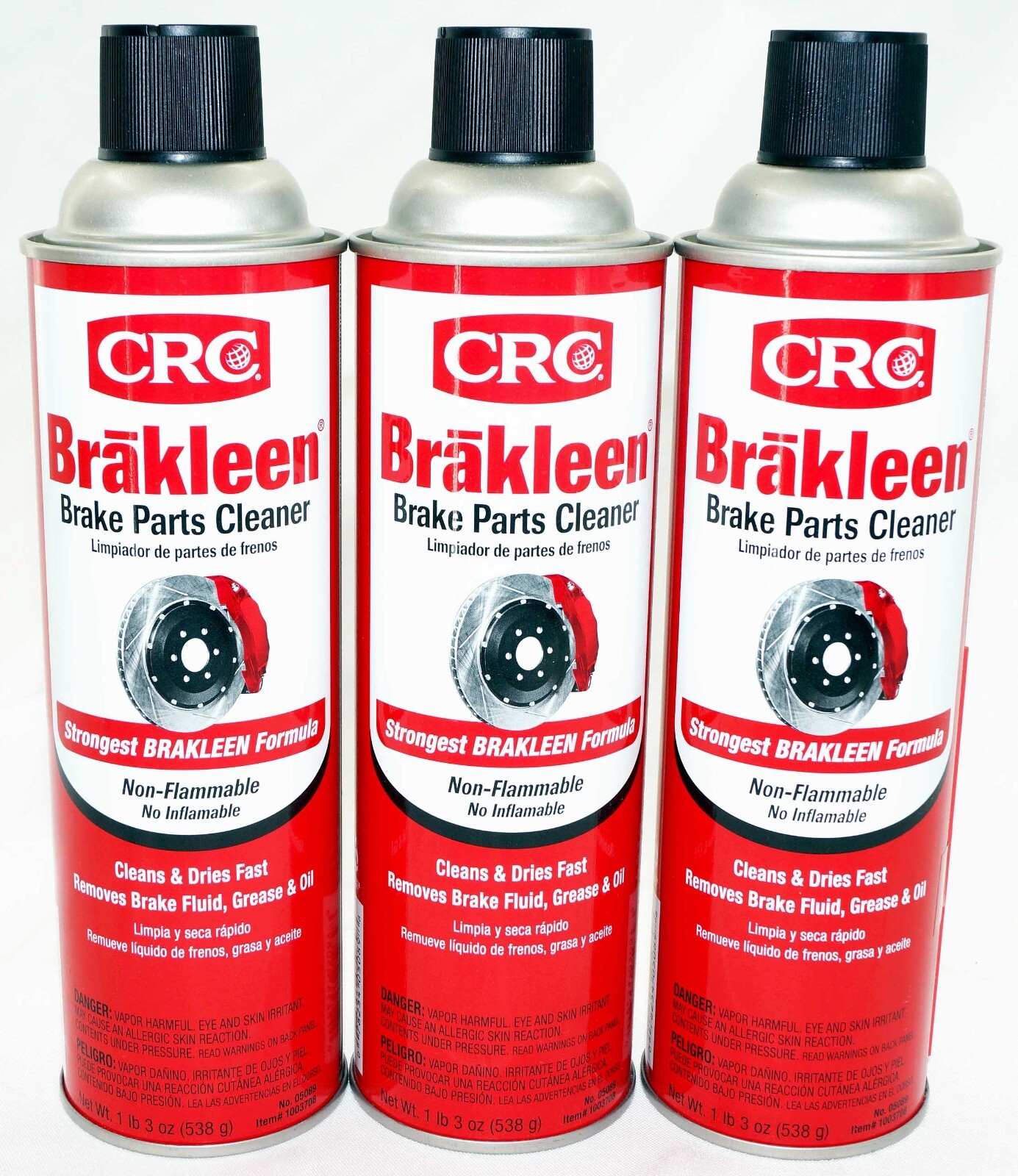 CRC 05089 Brakleen Brake Parts Cleaner Non-Flammable 19oz each can 3 Pack