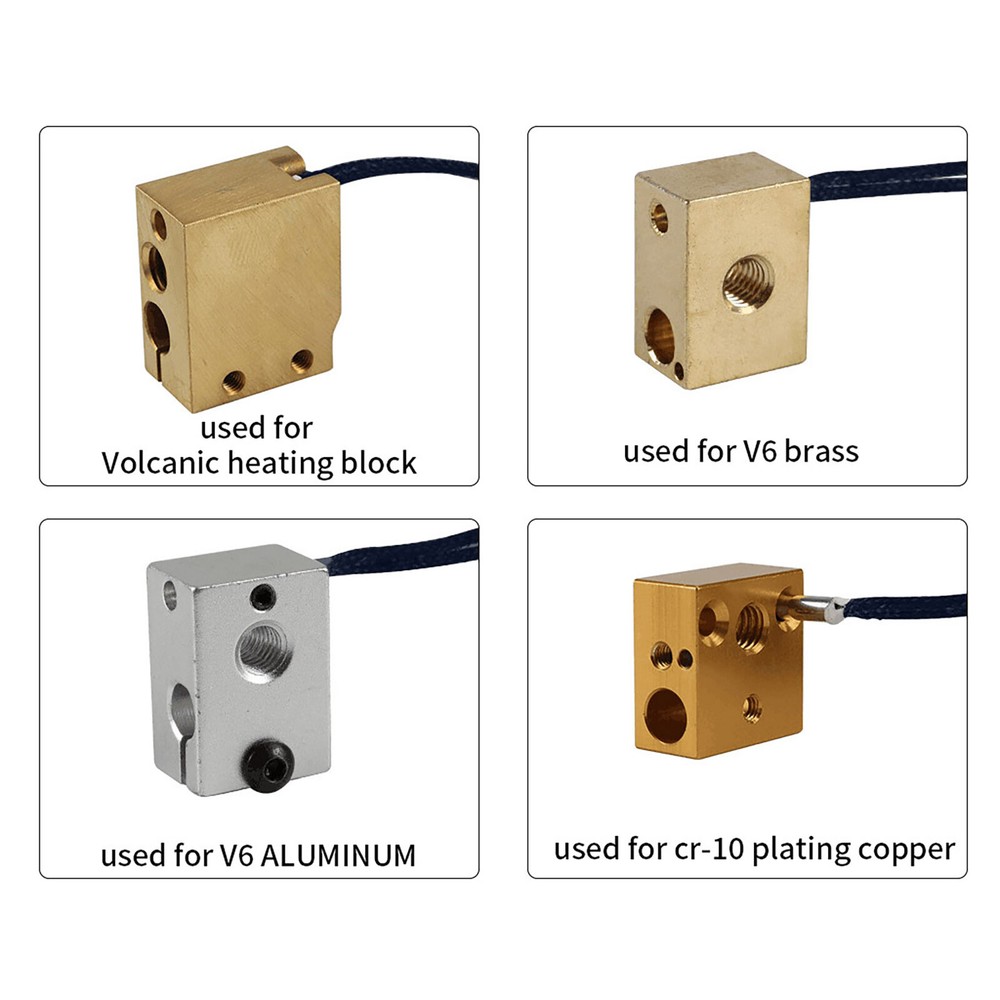 PT1000 Temperature Sensor Probe for 3D Printer E3D CR-10 Volcano/V6 Block Module