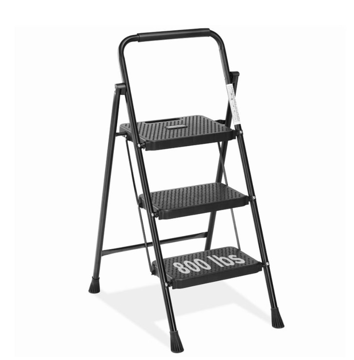 3 Step Ladder, Step Stool for Adults,3 Step Ladder Folding Step Stool