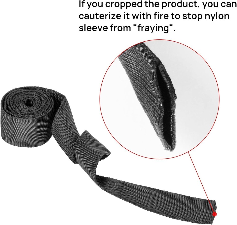 3.28ft Winch Cable Cover - Durable Polyester Protector for Off-Road & Marine Use