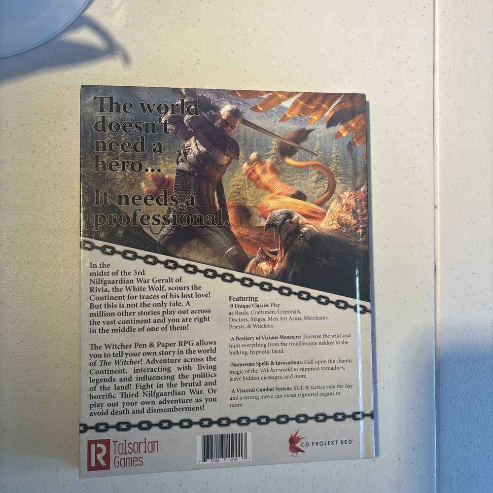 The Witcher RPG Core Rulebook Hardback Book - Mint Condition