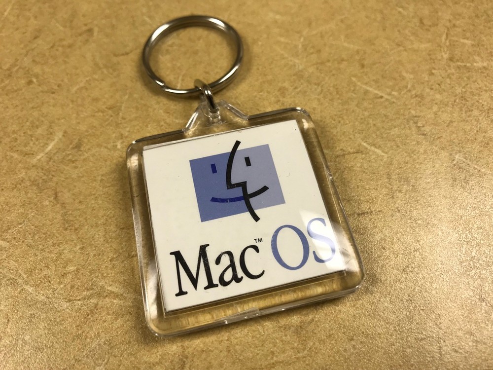 GIFT IDEA - Coolest Apple Keychain Ever ____ Apple Computer Rainbow Logo. RARE