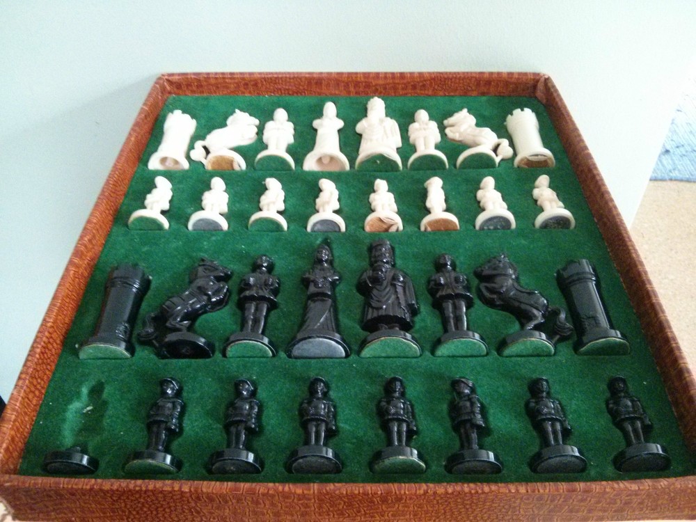 Vintage plastic chess set, made in Germany