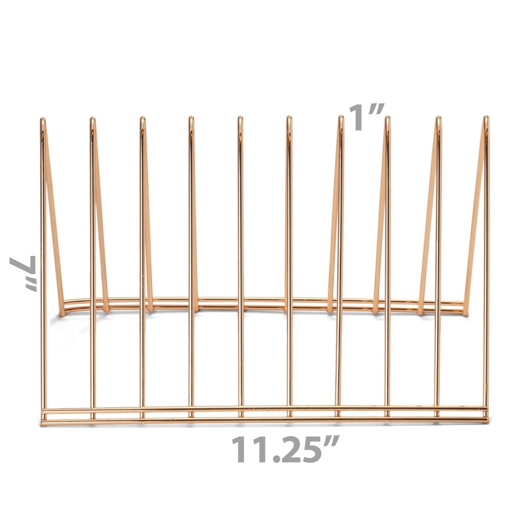 Triangular Wire File Sorter Rose Gold 93151 Office Desk Organization