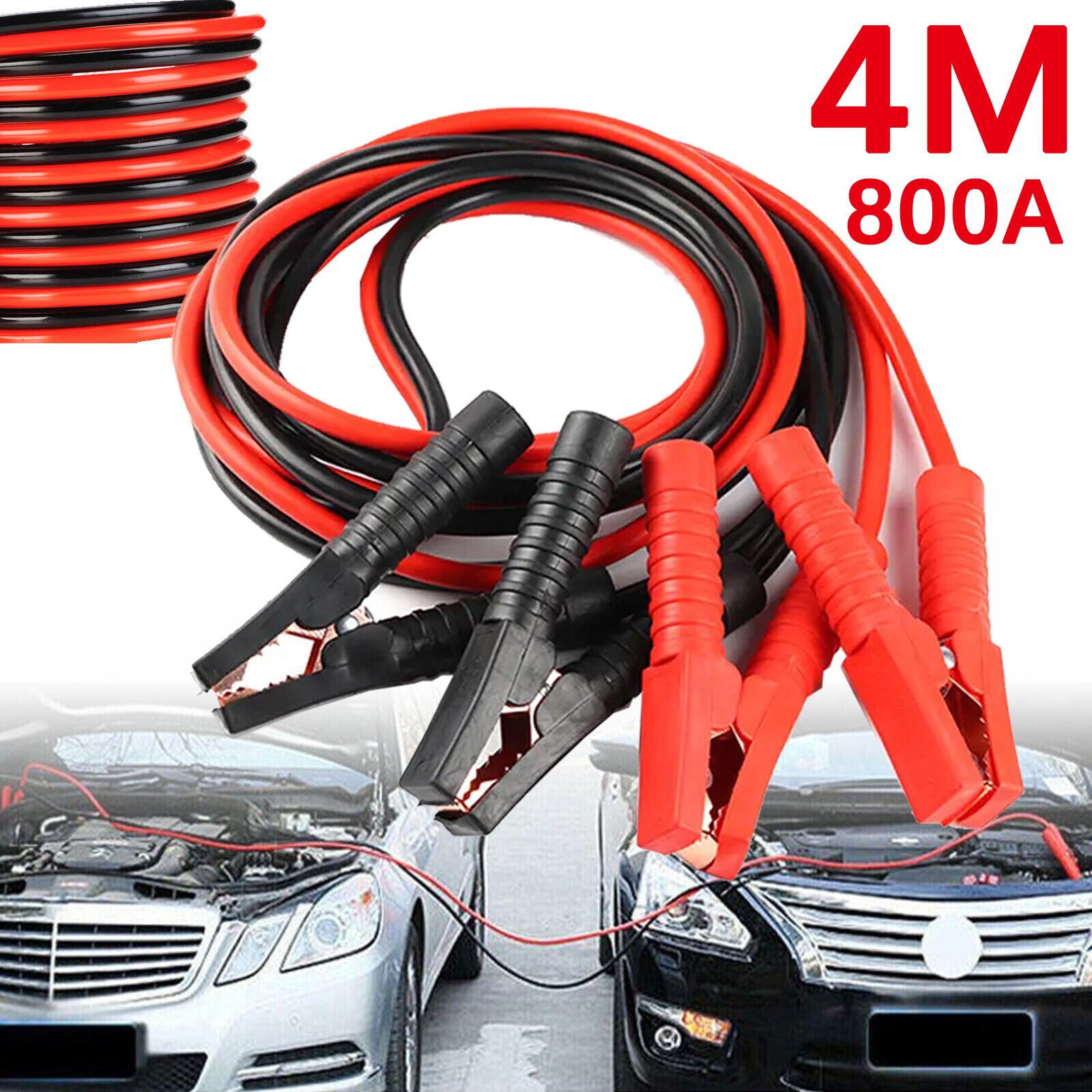 Commercial Heavy Duty 13' ft 2 Gauge Booster Cable Cables Emergency Power Jumper