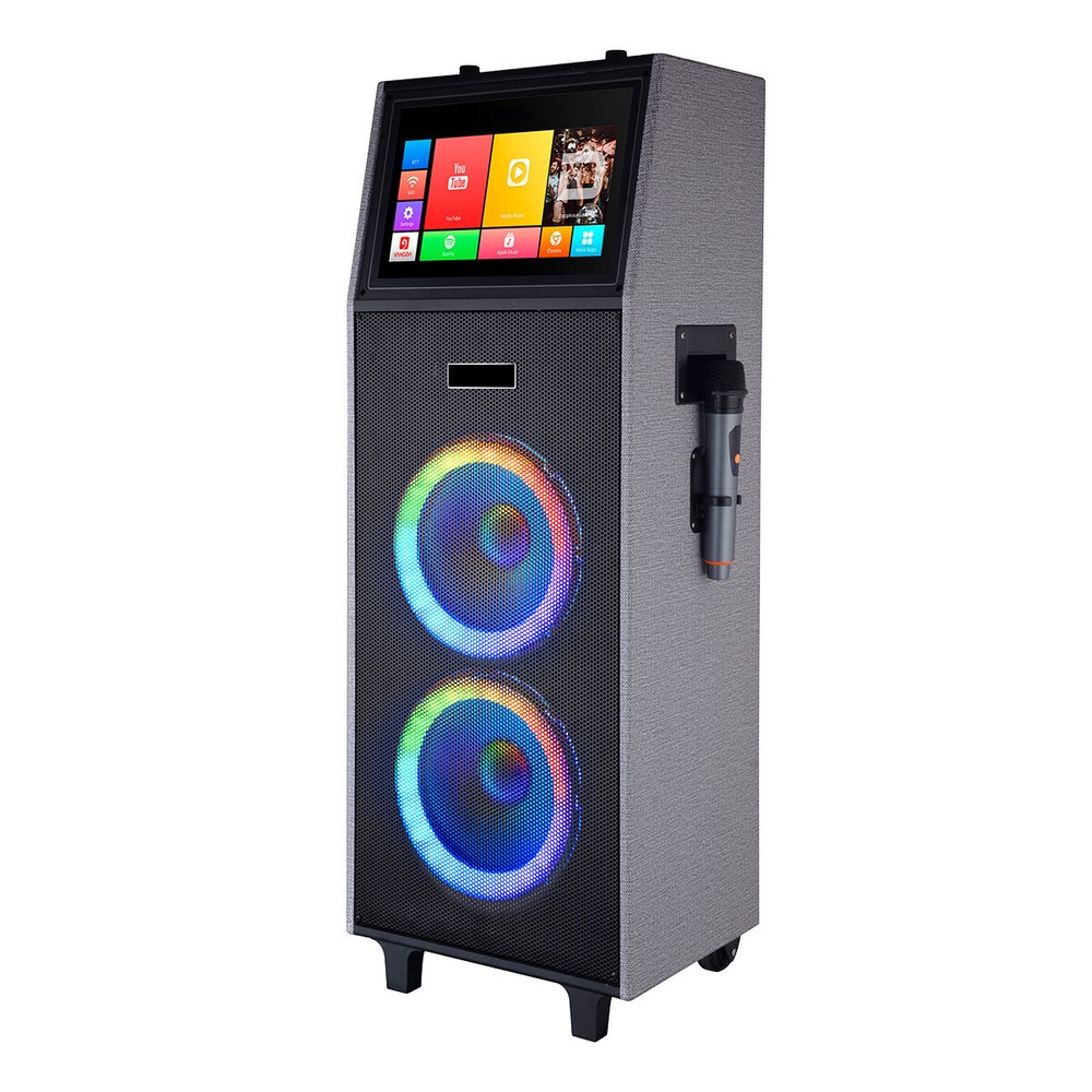 Professional Karaoke Machine Bluetooth Speaker Lyrics Display Screen WirelessMic