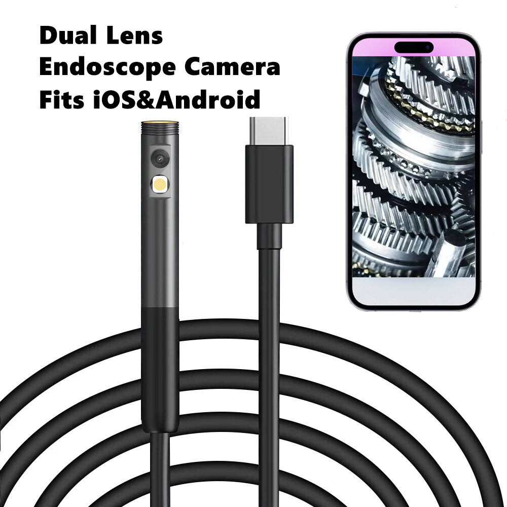 2MP Single/Dual Lens Waterproof Endoscope Camera Borescope for Iphone Android US