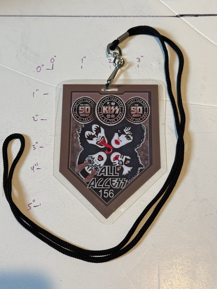 Kiss  Commemorative 2023 End Of The Road Tour Backstage Pass/Laminate & Lanyard