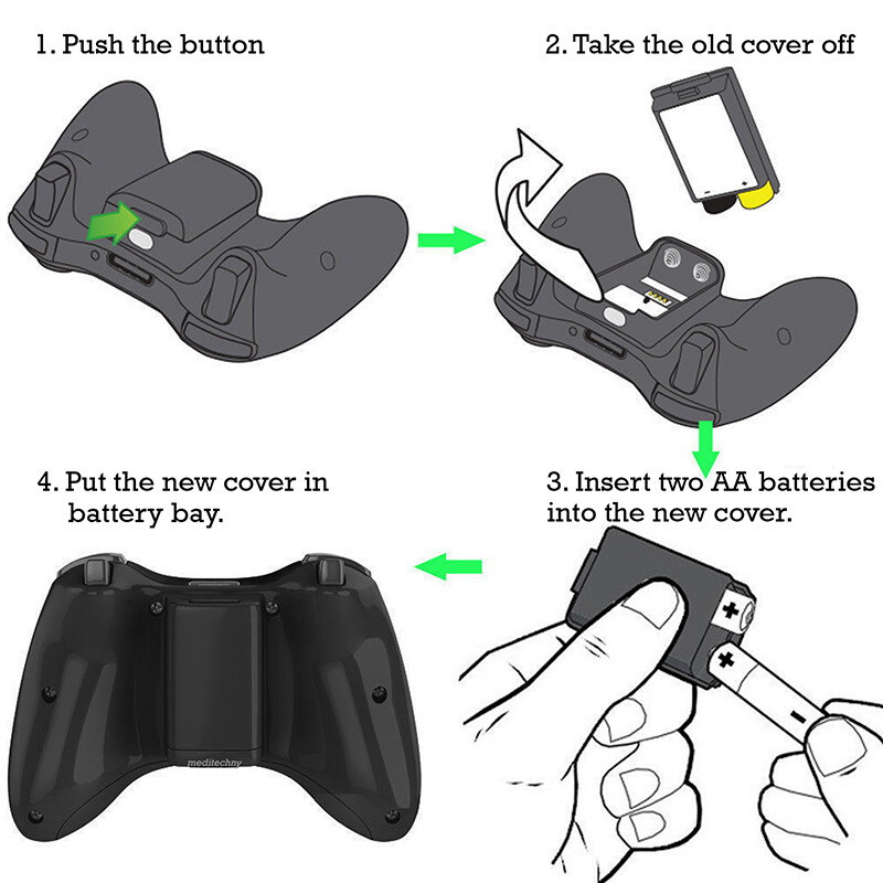 10pcs AA Battery Back Cover Case Shell Pack For Xbox 360 Wireless Controller