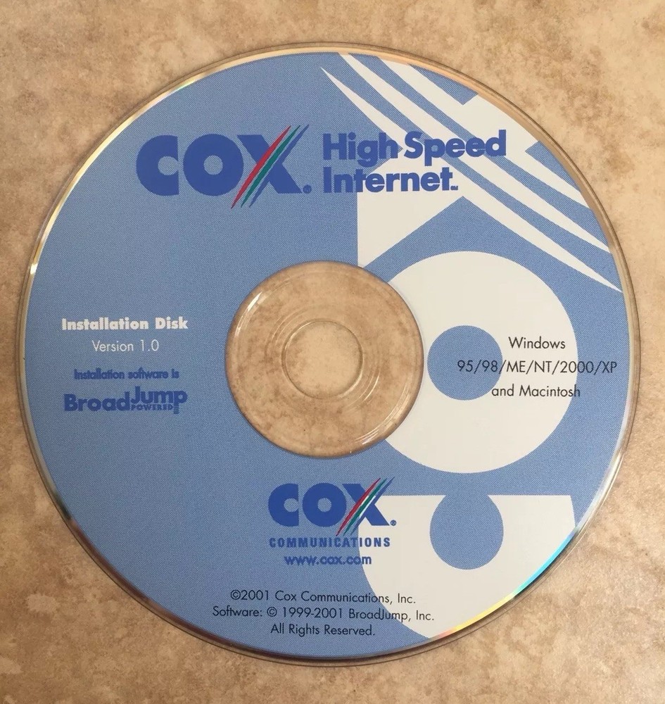 COX COMMUNICATIONS High Speed Internet Installation Disc/CD (2001)
