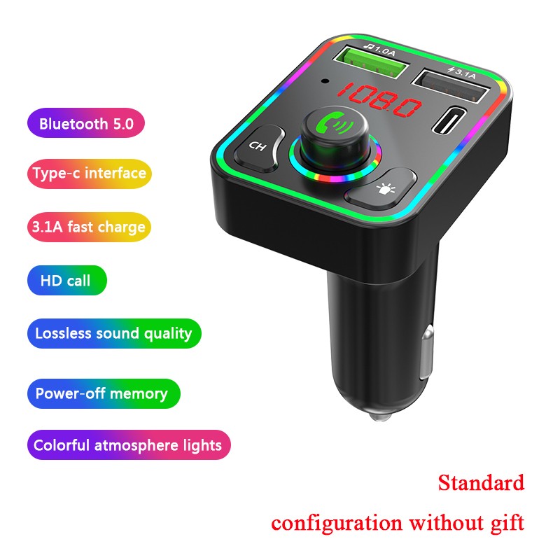 2x Bluetooth 5.0 Wireless Car FM Transmitter Adapter 2USB PD Charger Hands-Free