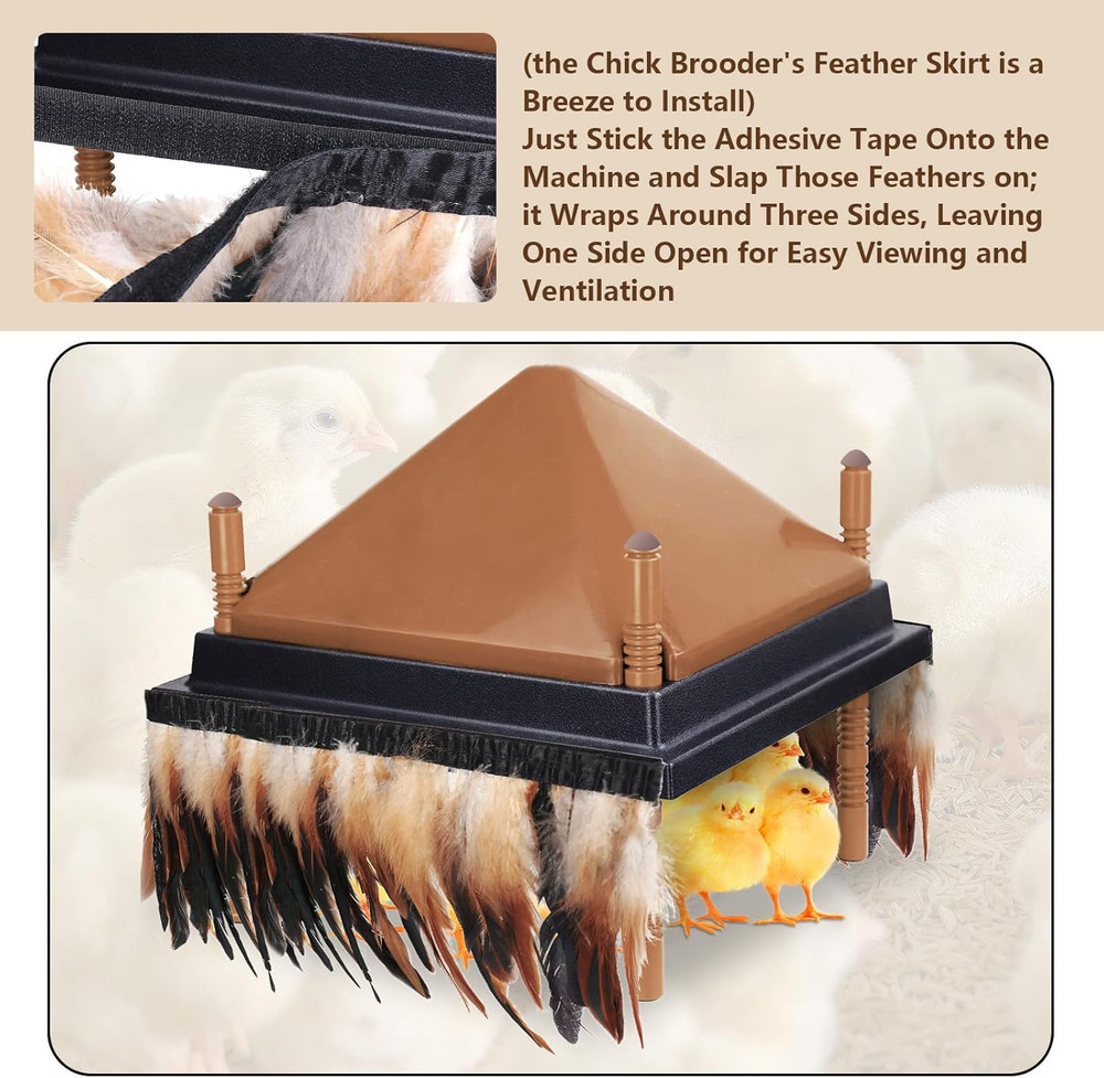 6.5FT Feathers for Chick Brooder Heating Plate,Warm and Secure as They Would und