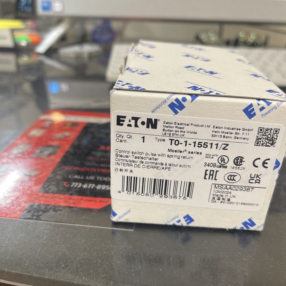 CAM SWITCH. T0–15511/Z. SPRING RETURN SINGLE POLE. EATON