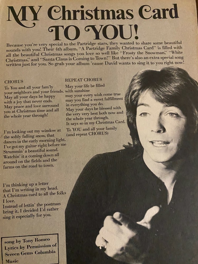 David Cassidy, Full Page Vintage Clipping