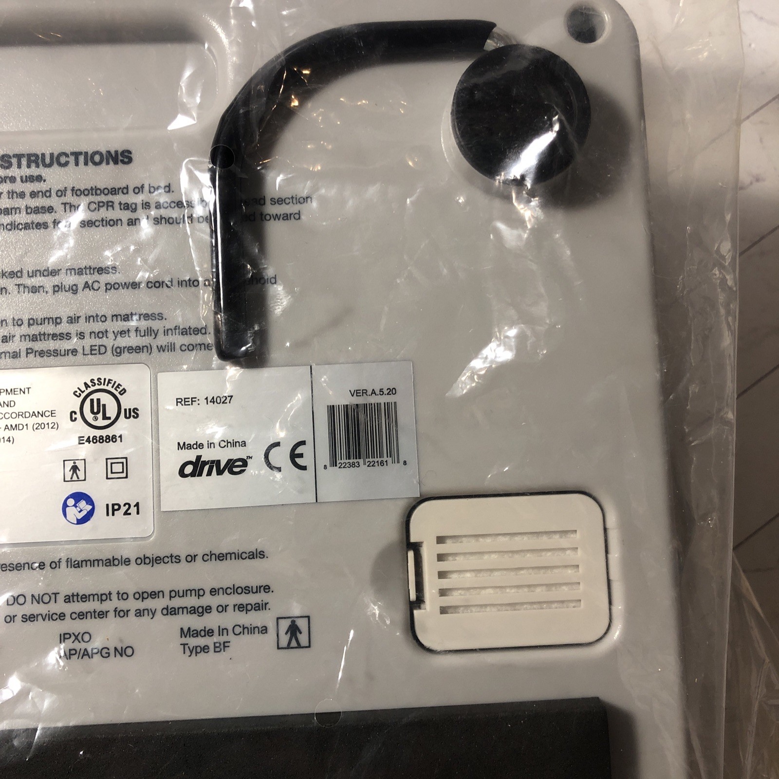 DRIVE MEDICAL Air Pump 14027 Mattress System (PUMP ONLY) NEW UNUSED