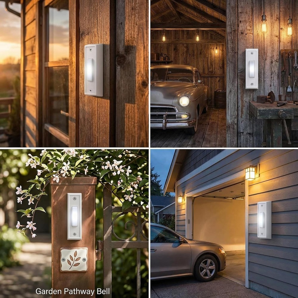 1 Piece Lighted Doorbell Button, Wired Doorbell Push Button, Replacement Wall...