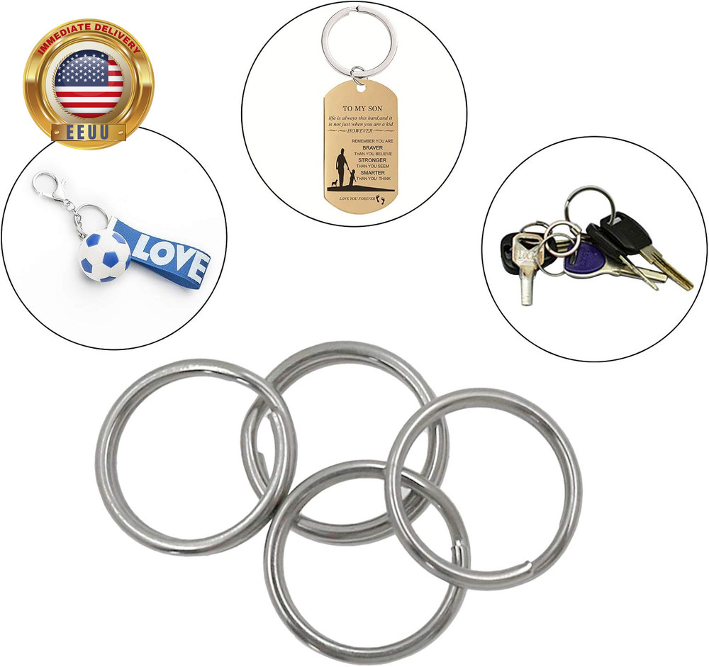 60Pcs Small Key Chain Ring, Stainless Steel Split Rings, Mini Split Jump Ring wi