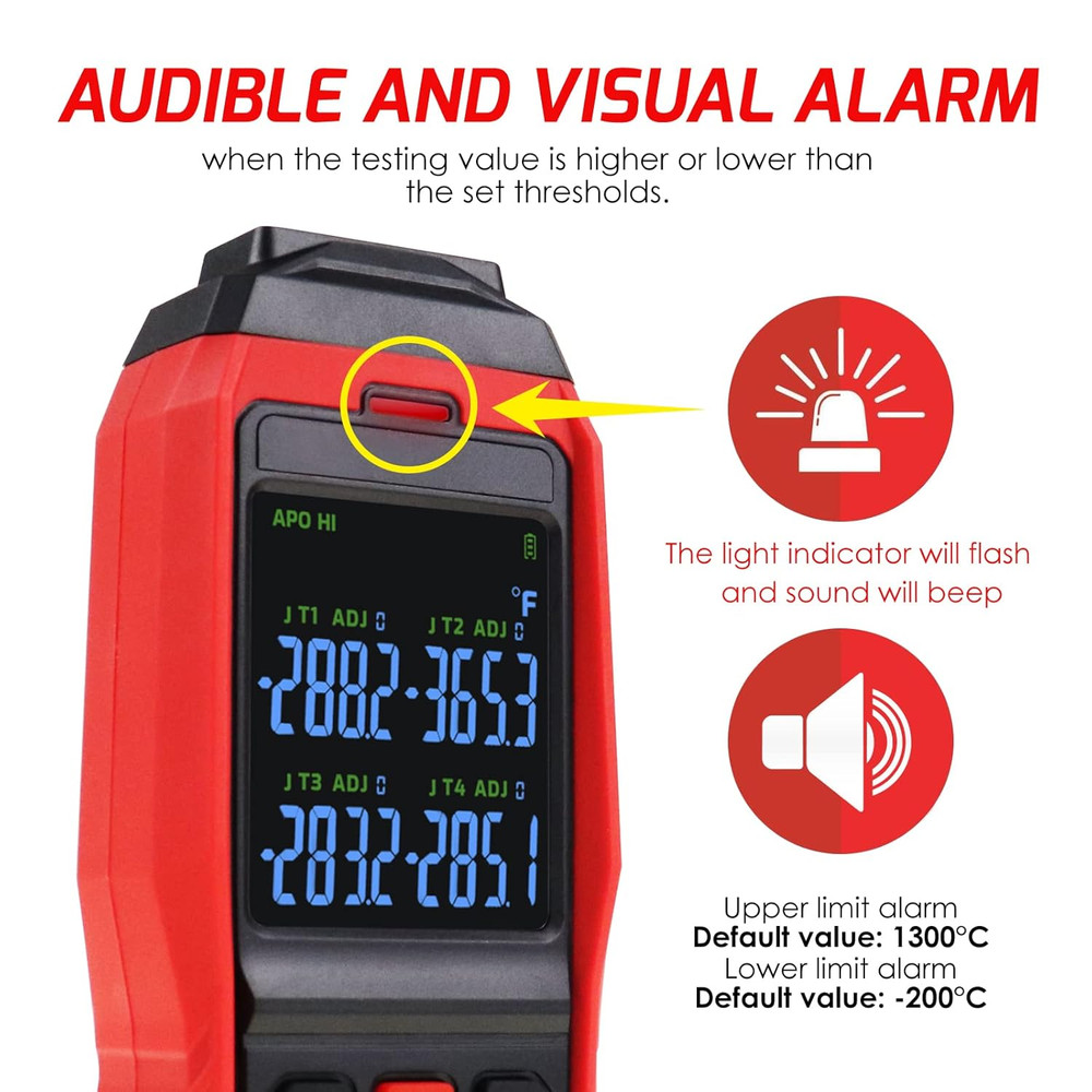 Thermocouple Thermometer Data Logger 4 Channels Digital K Type Thermometer with