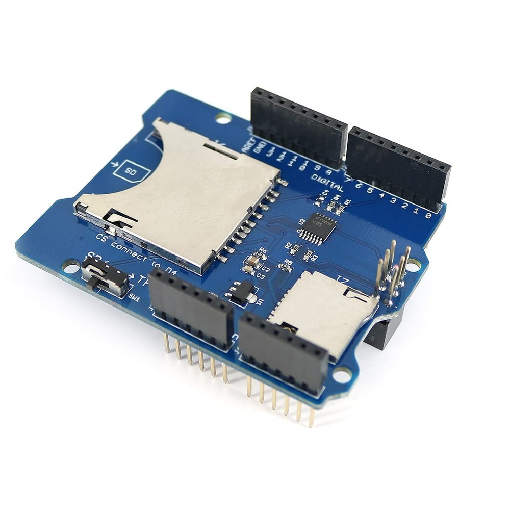 Stackable SD Card Shield for Arduino Small, Blue