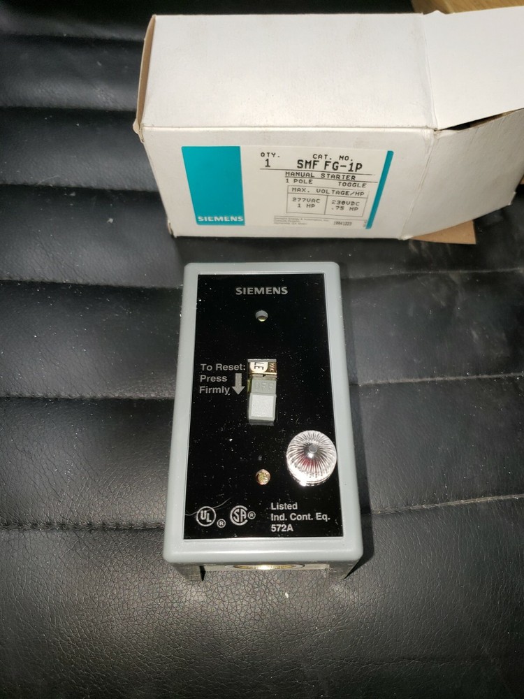 Siemens SMF-FG1P Single 1 Pole Manual Motor Starter Toggle Switch