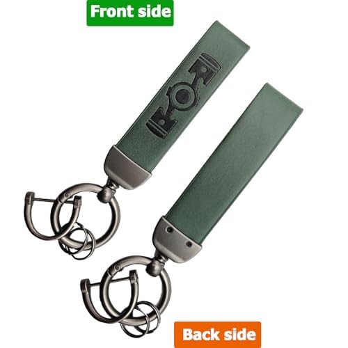 Leather Boxer Engine Keychain Green