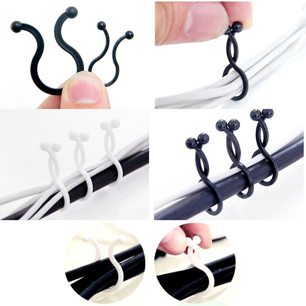 100 Pcs Desktop Fixed Data Cable Clips Multi-purpose Holder Ev Fixing
