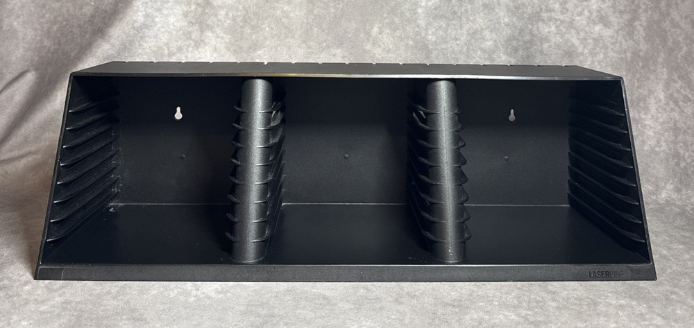 Laserline 30 CD Storage Rack Wall/Table Top Stackable Vintage Black Plastic