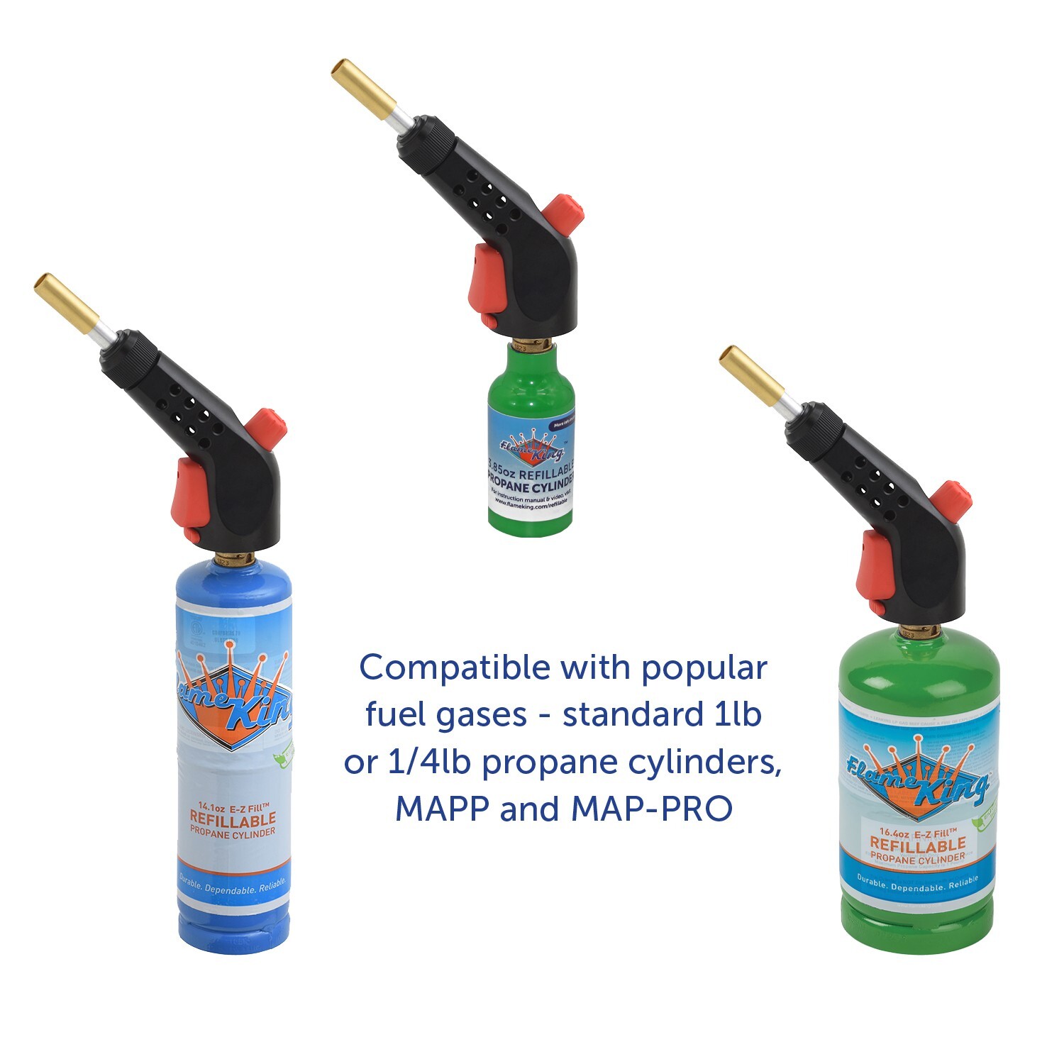 Multi Functional Self Igniting Propane Torch Head with Interchangeable Tips