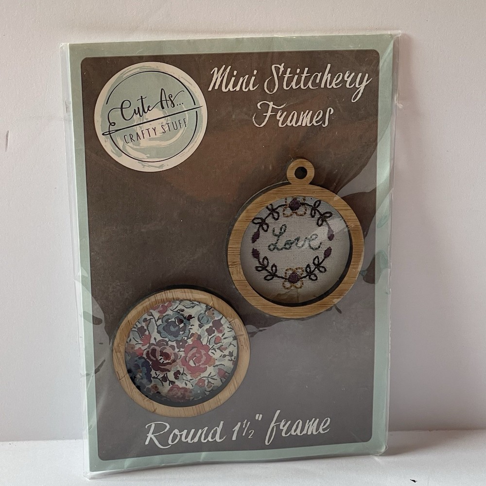 Mini Stitchery Frames. Round 1 ½ " Wood Frames. Cute As... Crafty Stuff