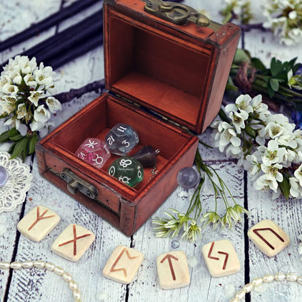 6Pcs Pendulum Board for Divination - Pendulum Crystal for Dowsing, Tarot Dice As
