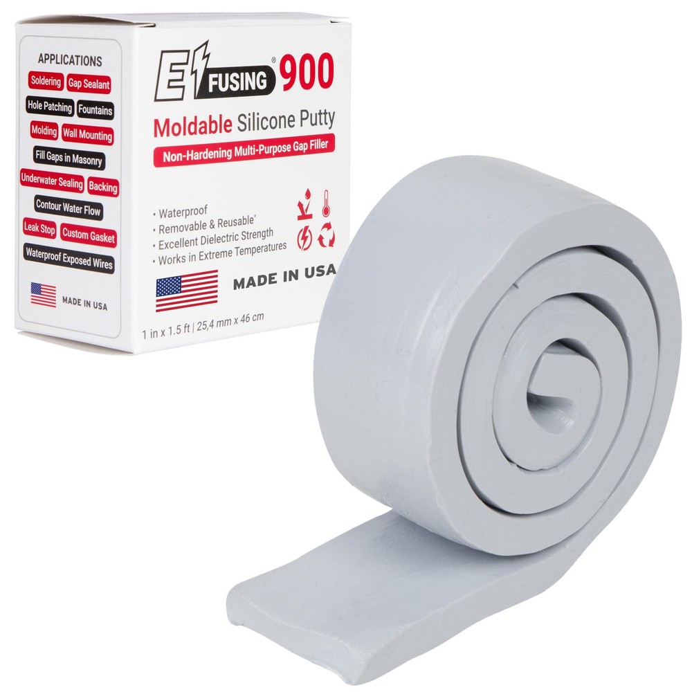 900 Moldable Silicone Putty - Gray Rectangular Shape Rectangular,