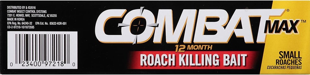 Combat Max 12 Month Roach Killing Bait, Small Roach Bait Station, (18)