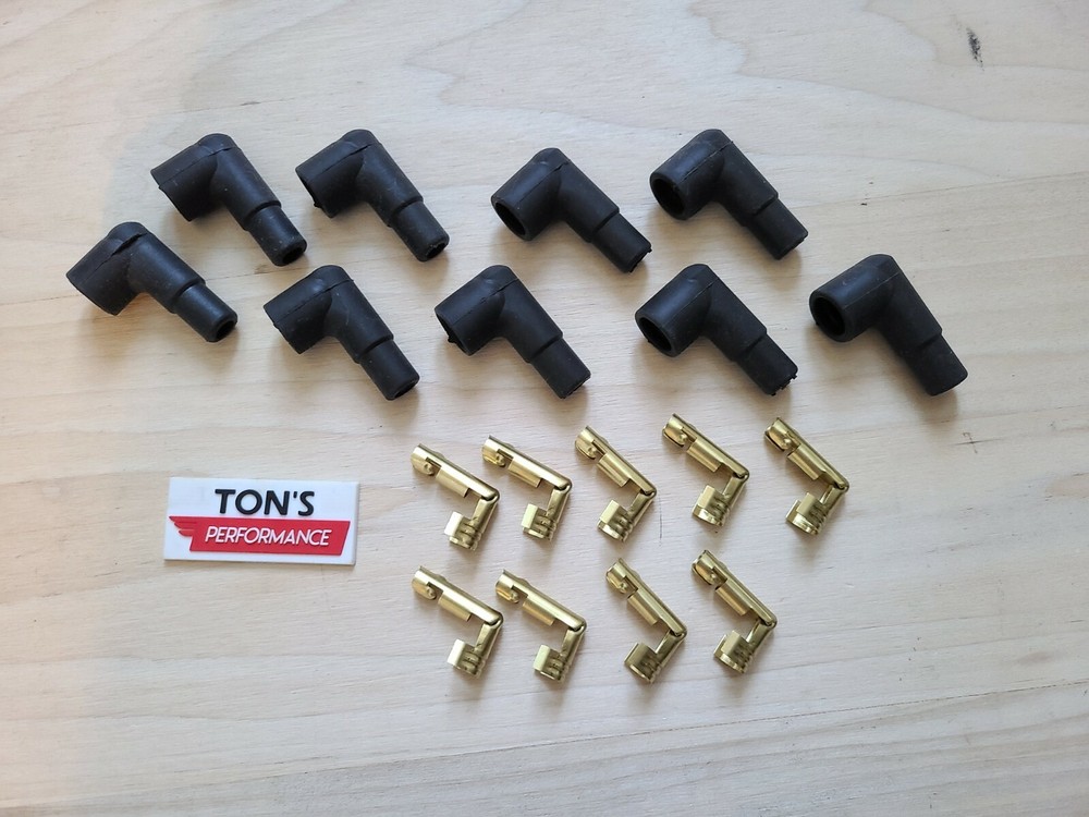 (9) 10.4mm 90 degree socket style Spark Plug Distributor Magneto Terminal & Boot