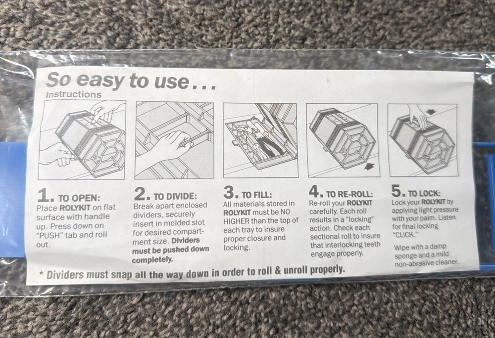 Rolykit Blue Hobby Storage Kit Roll Out Storage Case - Never Used