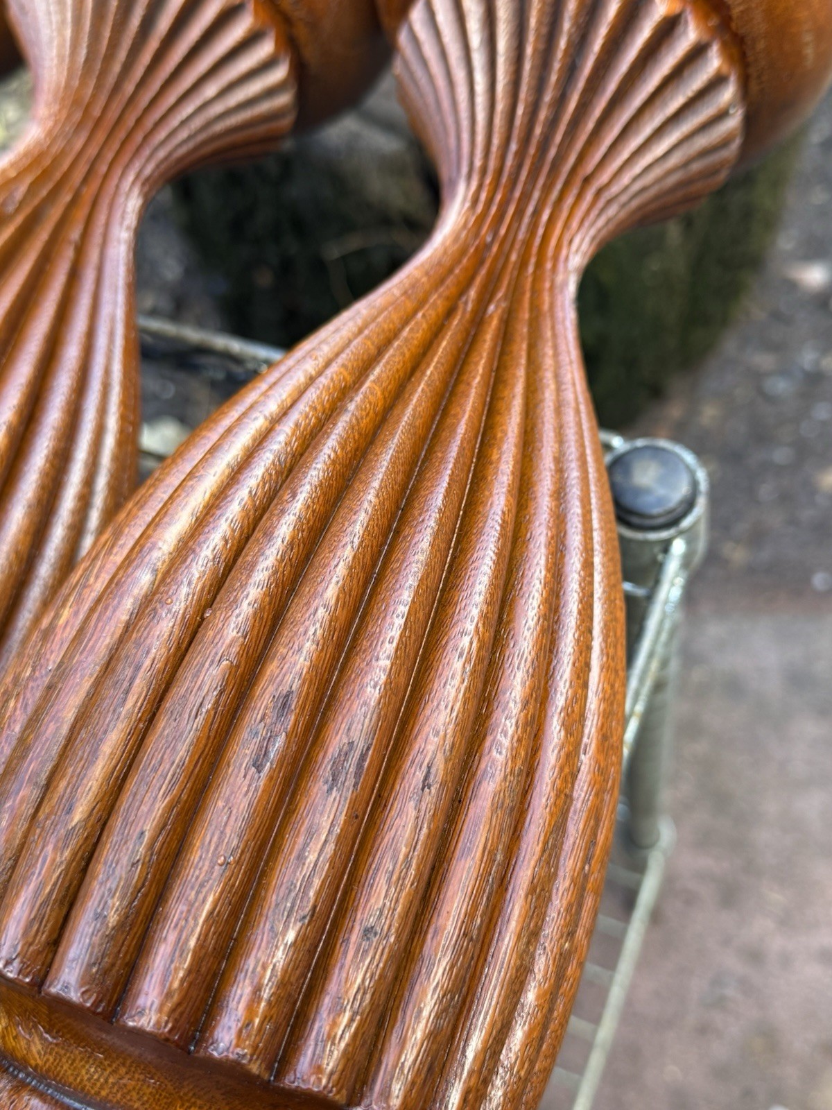 5x Exquisite Antique Wood Fluted Turned Carved Table Legs Victorian Vintage