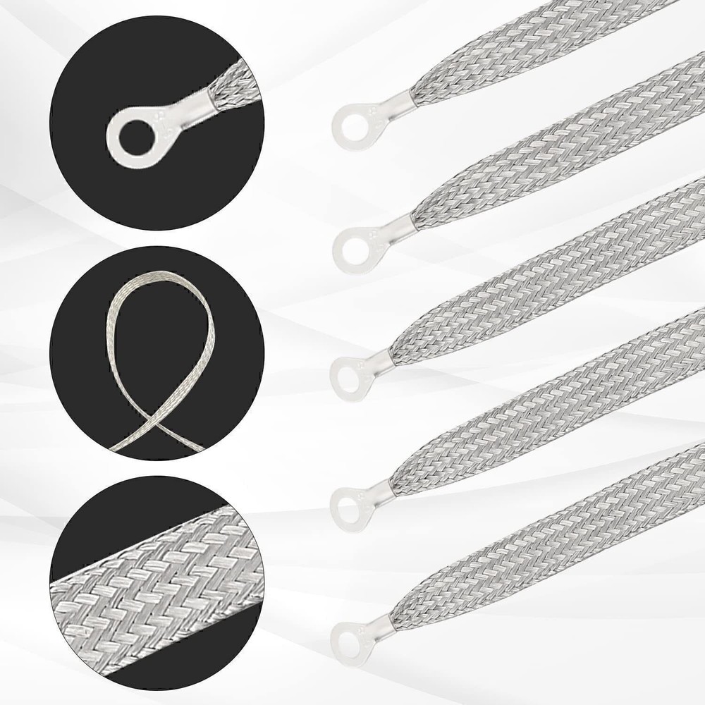 Braided Tinned Copper Cable 5PCS Universal Car Engine Ground Strap