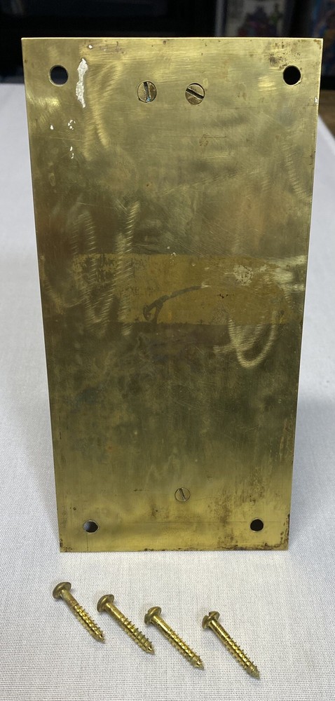 SOLID BRASS TREBLE CLEF HINGED DOOR KNOCKER & STRIKE PLATE 7”x3.5”