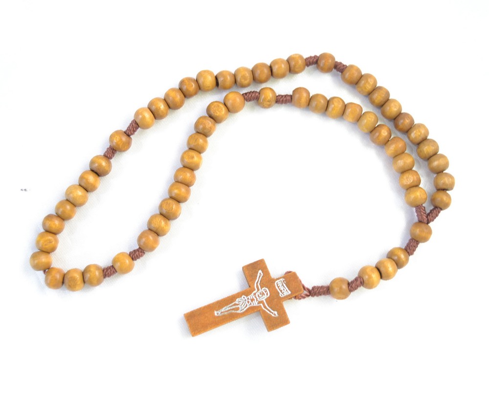 Olive Wood Rosary Beads Necklace Jerusalem Holy Land