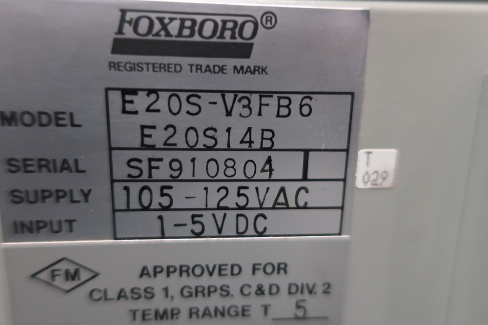 Foxboro E20S-V3FB6 E20S14B Chart Recorder 105-125v-ac