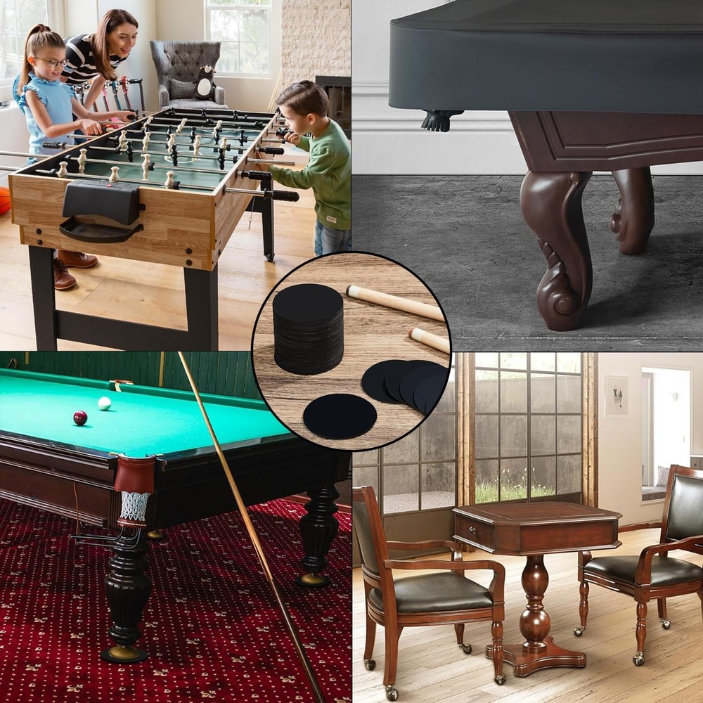 Billiard Pool Table Leg Shims, 3" Diameter Rubber Pool Table Leveling Kit Shims