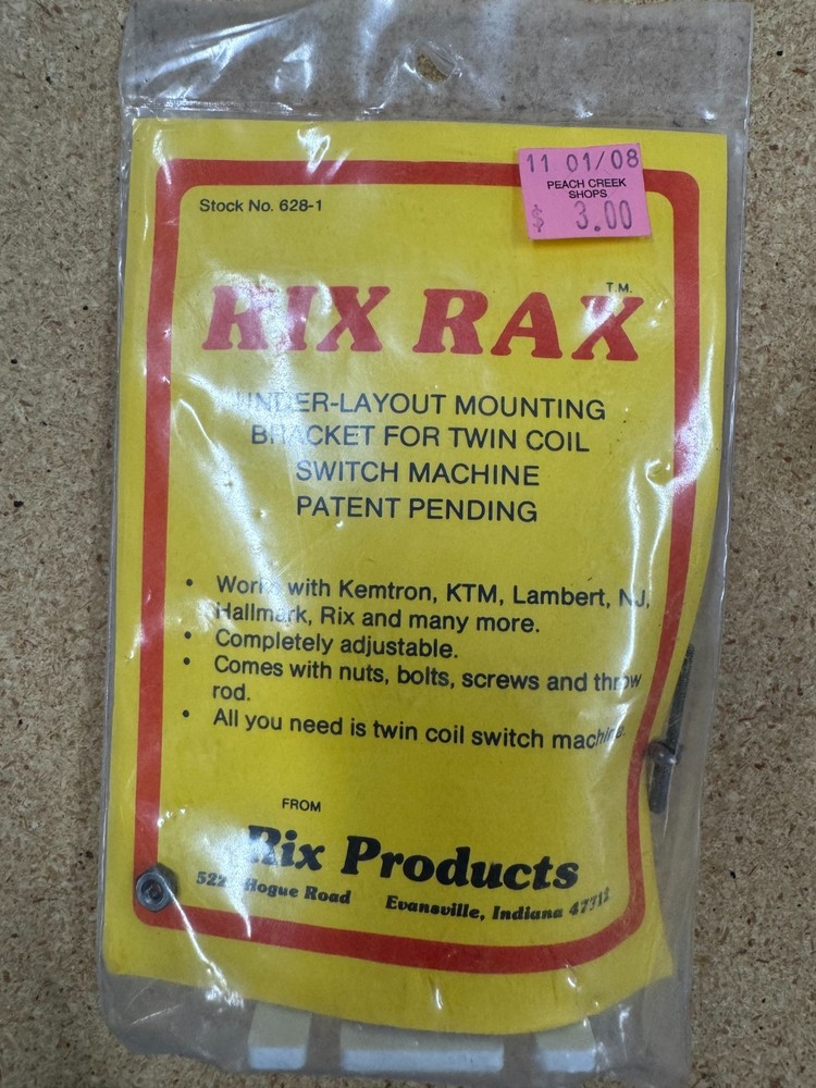 Rix Rax 628-1 Under-Layout Mounting Bracket for Twin Coil Switch Machine NEW