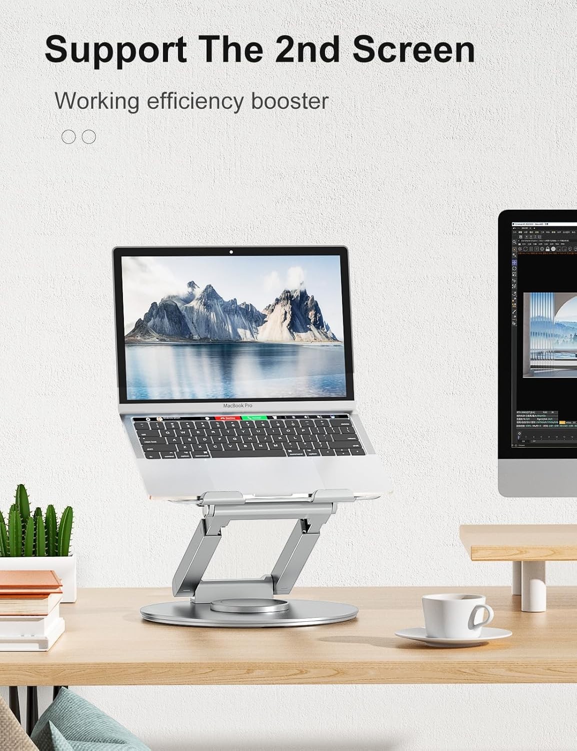 Height Adjustable Laptop Riser with Swivel Base – Perfect for Healthy Posture