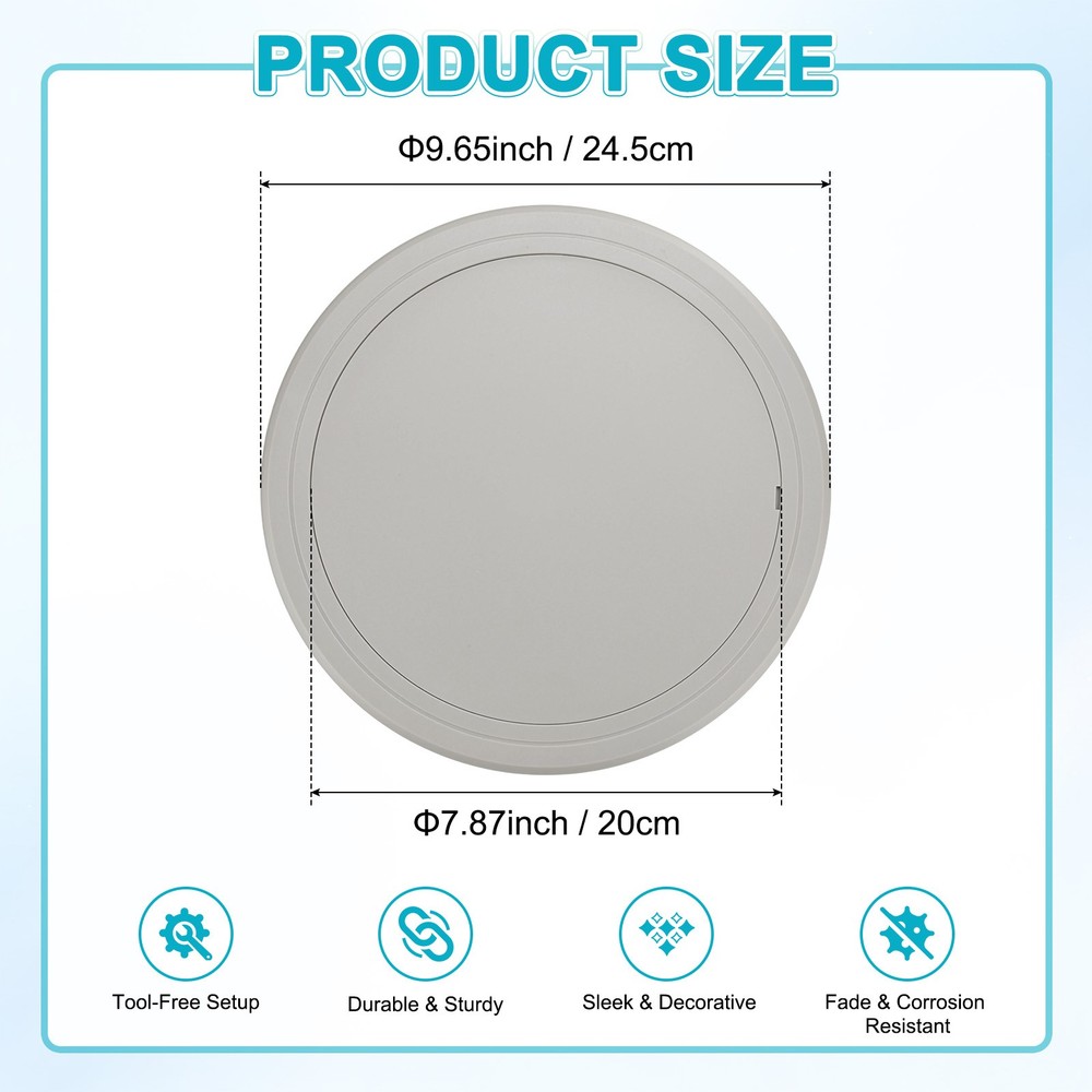 1-Pack Access Panel for Drywall, 8x8 Inch Round Plastic Removable [Gray]